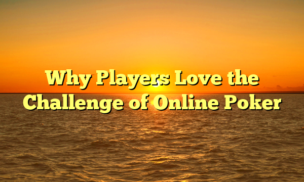 Why Players Love the Challenge of Online Poker
